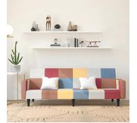 vidaXL Canapé-lit à 2 places Multicolore en tissu G