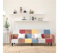 vidaXL Canapé-lit à 2 places Multicolore en tissu G