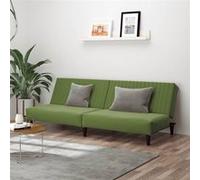 vidaXL Canapé-lit à 2 places vert clair velours Vert G