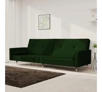 vidaXL Canapé-lit à 2 places - Vert foncé