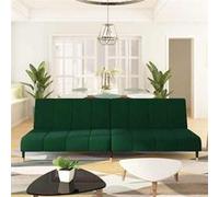 vidaXL Canapé-lit - Velours - Vert foncé