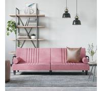 vidaXL Canapé-lit accoudoirs rose velours