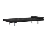 vidaXL Canapé-lit Ajustable 2 Oreillers Cuir Synthétique Noir Canapé-lit Salon