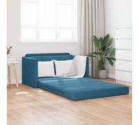 vidaXL Canapé Lit au Sol 2-en-1 Bleu 124x204x61 cm en Velours