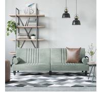 Canape dangle droit convertible maximum stable 1 places en velours grisclair gris G