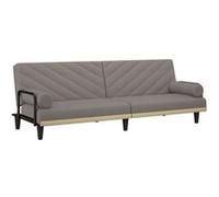 vidaXL Canapé-lit avec accoudoirs taupe tissu marron G