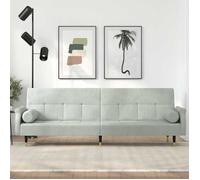 vidaXL Canapé-lit avec coussins gris clair velours 351857