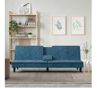 vidaXL Canapé-lit avec porte-gobelets bleu velours 351919