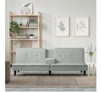 vidaXL Canapé-lit 351920 velours gris clair avec porte-gobelets