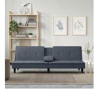 vidaXL Canapé-lit avec porte-gobelets gris foncé velours 351921