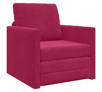 vidaXL Canapé-Lit Bordeaux 74 x 77 x 81 cm Velours, Canapé Moderne, élégant en Velours, Convertible, Pratique et Gain de Place pour Votre Salon