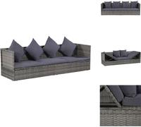 vidaXL Canapé-lit de jardin 200x60 cm Poly rotin gris - Bains de soleil