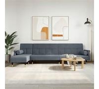 vidaXL Canapé-lit en forme de L gris 271x140x70 cm velours Gris G