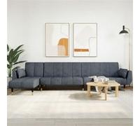 vidaXL Canapé-lit en forme de L gris 275x140x70 cm velours Gris G