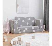 vidaXL Canapé-lit enfant 2 places – Lit de jour avec dossier et accoudoirs, Gris clair 357034