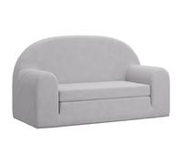 vidaXL Canapé-lit Enfants 2 Places, Lit de Jour avec Dossier et Accoudoirs, Lit d'Invité pour Tout-Petits Chambre Salon, Gris Clair Peluche Douce