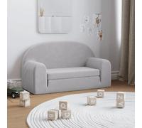 vidaXL Canapé-lit enfants gris clair peluche