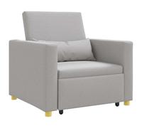 vidaXL Canapé-lit escamotable Simple avec des Roues Gris Nuage Tissu, Canapé à Dossier Ajustable, Design Moderne, Fauteuil Tendance, lit Compact, mobilier Pratique pour Le Salon