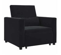 vidaXL Canapé-lit escamotable simple avec des roues Noir Velours 42002703