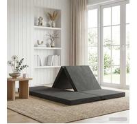 vidaXL Canapé-lit Pliable 140 x 67 x 45 cm Gris foncé, Canapé-lit Pliable Ajustable, mobilier Moderne, Gain de Place pour Chambre, Salon, canapé Multifonctionnel