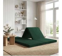 vidaXL Canapé-lit pliable 140 x 67 x 15 cm Vert foncé 900277