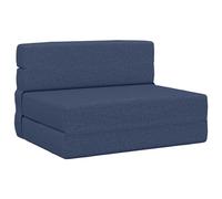 vidaXL Canapé-lit pliable Bleu 100 x 80 x 60 cm Tissu, Canapé-lit ajustable, canapé rectangulaire convertible, meuble gain de place pour salon, chambre