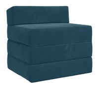 vidaXL Canapé-lit pliable Bleu 200 x 70 x 15 cm Velours