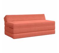 vidaXL Canapé-lit Pliable Rouge Orange 120 x 60 x 49 cm Tissu, Canapé Convertible réglable, Pliable et Pratique, Meuble Gain de Place, Solution Confortable pour Chiller
