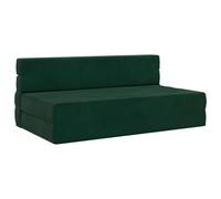vidaXL Canapé-lit pliable Vert foncé 152 x 86,5 x 60 cm Tissu, Canapé-lit ajustable, canapé rectangulaire convertible, meuble gain de place pour salon, chambre