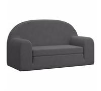 vidaXL Canapé-lit pour Enfants 2 Places, Lit de Jour avec Dossier et Accoudoirs, Lit d'Invité pour Tout-Petits Chambre Salon, Anthracite Peluche Douce