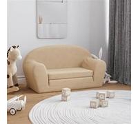 vidaXL Canapé-lit pour enfants 2 places crème peluche douce 357001