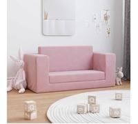 vidaXL Canapé-lit pour enfants 2 places 357039, lit de jour avec dossier et accoudoirs, rose
