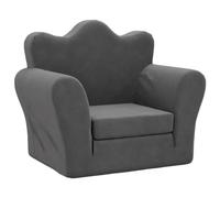 vidaXL Canapé-lit pour enfants 357054 Dossier et accoudoirs Lit d'invité Anthracite peluche douce