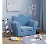 vidaXL Canapé-lit pour enfants bleu peluche douce 357056