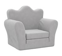 vidaXL Canapé-lit pour Enfants Gris Clair Peluche Douce