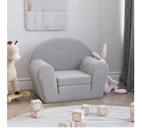 vidaXL Canapé-lit pour enfants 356993 peluche douce gris clair
