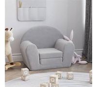 vidaXL Canapé-lit pour enfants gris clair peluche douce 356993 Gris G
