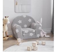 vidaXL Canapé-lit pour enfants Mini-canapé avec housse amovible et peluche douce Gris clair