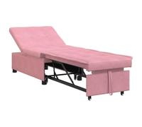 vidaXL Canapé-Lit Rose 194 x 67 x 82 cm Velours | Transforme un canapé en lit ou en fauteuil, Super facile à passer de canapé à lit avec une sangle, Trois angles de confort