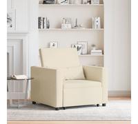 vidaXL Canapé-lit Simple Convertible 3-en-1 Crème Tissu