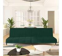 vidaXL Canapé-lit - Velours - Vert foncé