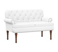 vidaXL Canapé love seat avec capitonnage en boutons Blanc Simili cuir 42041863
