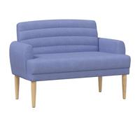 vidaXL Canapé Love Seat avec capitonnage en Boutons Bleu Denim Tissu,