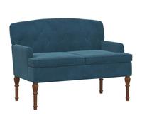 vidaXL Canapé Love Seat avec capitonnage en Boutons Bleu Velours, Canapé 2 Places rembourré, accoudoirs et Dossier de Soutien, Assise en Velours, Pieds tournés