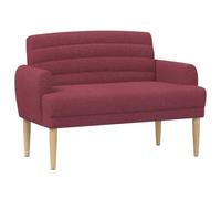 vidaXL Canapé Love Seat avec capitonnage en Boutons Bordeaux Tissu,