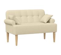 vidaXL Canapé Love Seat avec capitonnage en Boutons Crème Tissu,