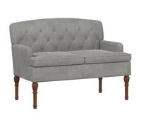 vidaXL Canapé Love Seat avec capitonnage en Boutons Gris Clair Velours, Canapé 2 Places rembourré, accoudoirs et Dossier de Soutien, Assise en Velours, Pieds tournés
