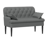 vidaXL Canapé Love Seat avec capitonnage en Boutons Gris foncé Tissu,