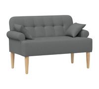 vidaXL Canapé Love Seat avec capitonnage en Boutons Gris foncé Tissu,