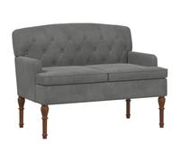 vidaXL Canapé Love Seat avec capitonnage en Boutons Gris foncé Velours, Canapé 2 Places rembourré, accoudoirs et Dossier de Soutien, Assise en Velours, Pieds tournés